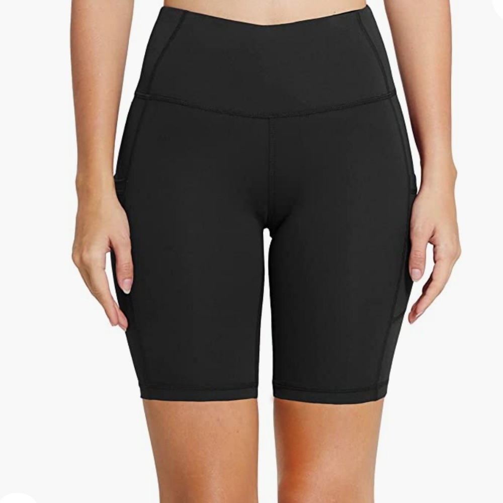 BALEAF Women's 8"/ 7"/ 5" High Waist Biker Shorts Size L Black